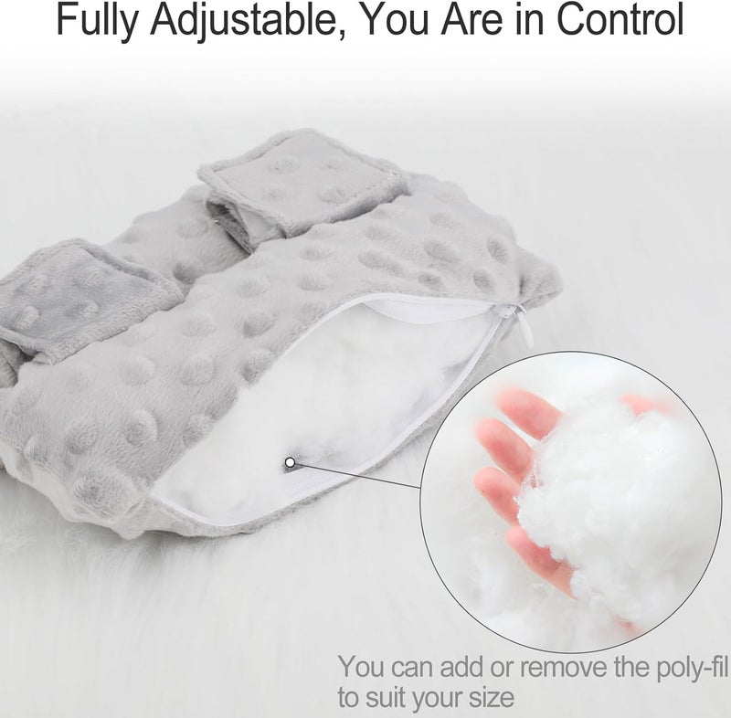 HapiPoppy Port Pillows Chemo Port Pillow for Seatbelt Chest Protector Chemo Patients Pacemaker Heart Surgery Recovery Support Cushion Gifts Women Minky Dot Light Gray - Image 4